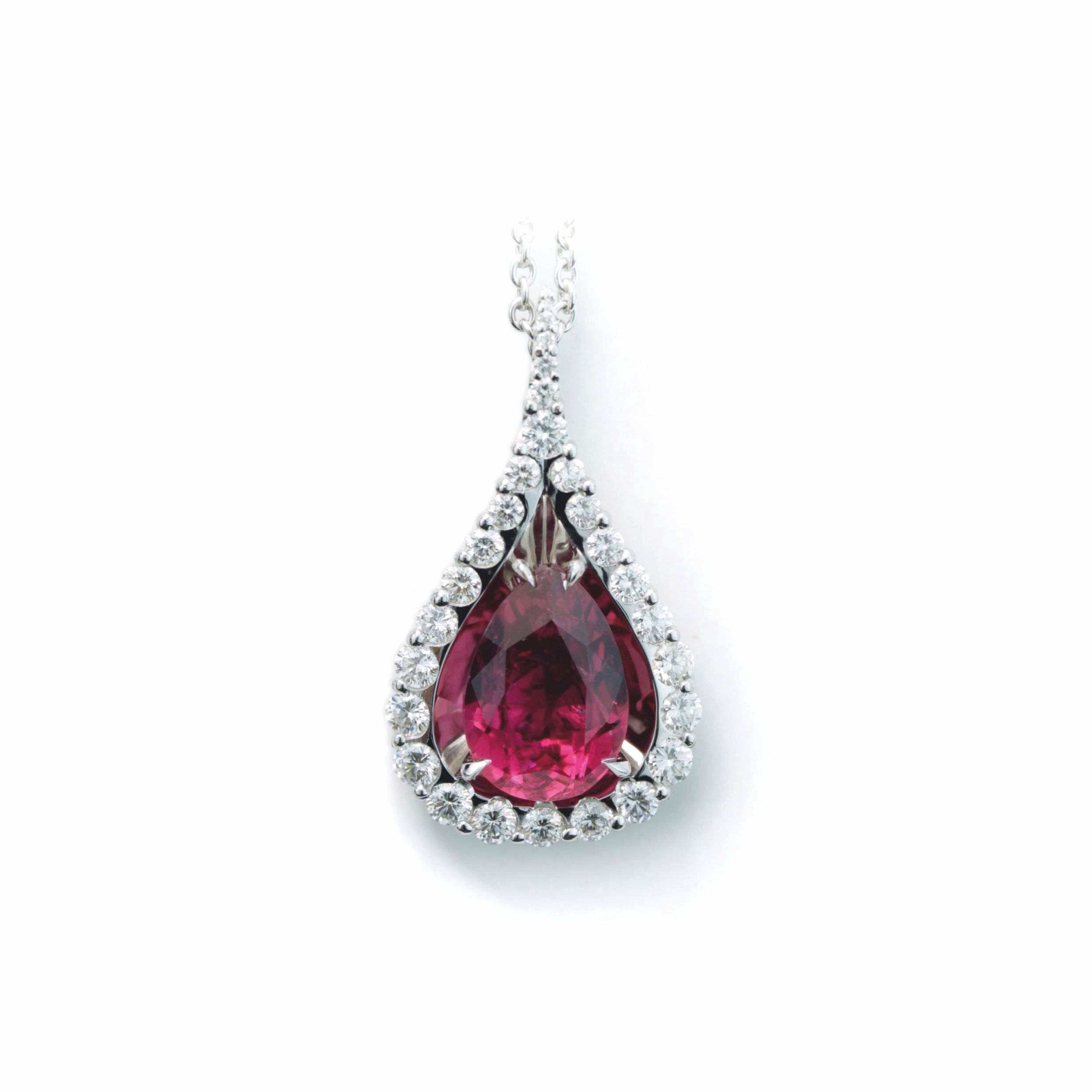 Rubellit Diamant Anhänger