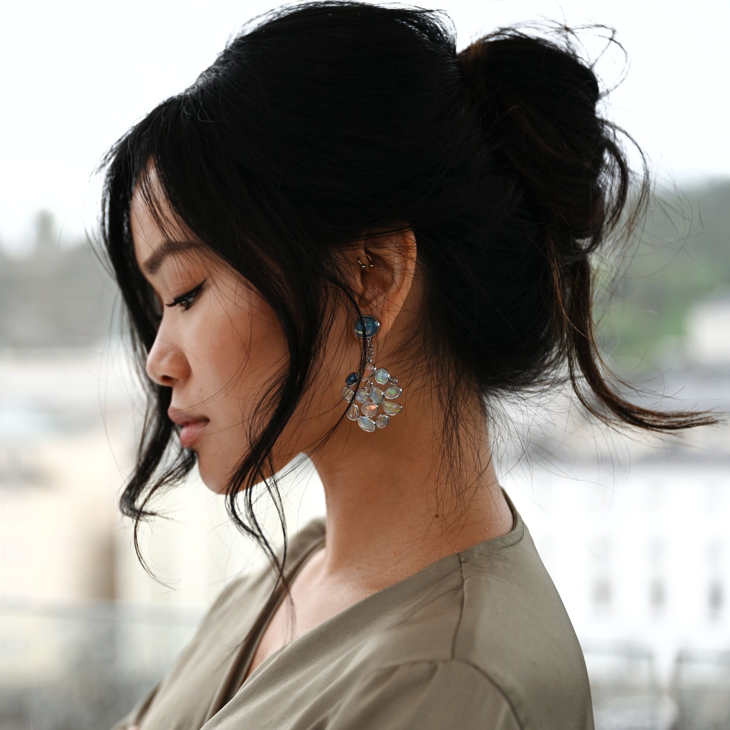 Opal Wolken Ohrringe