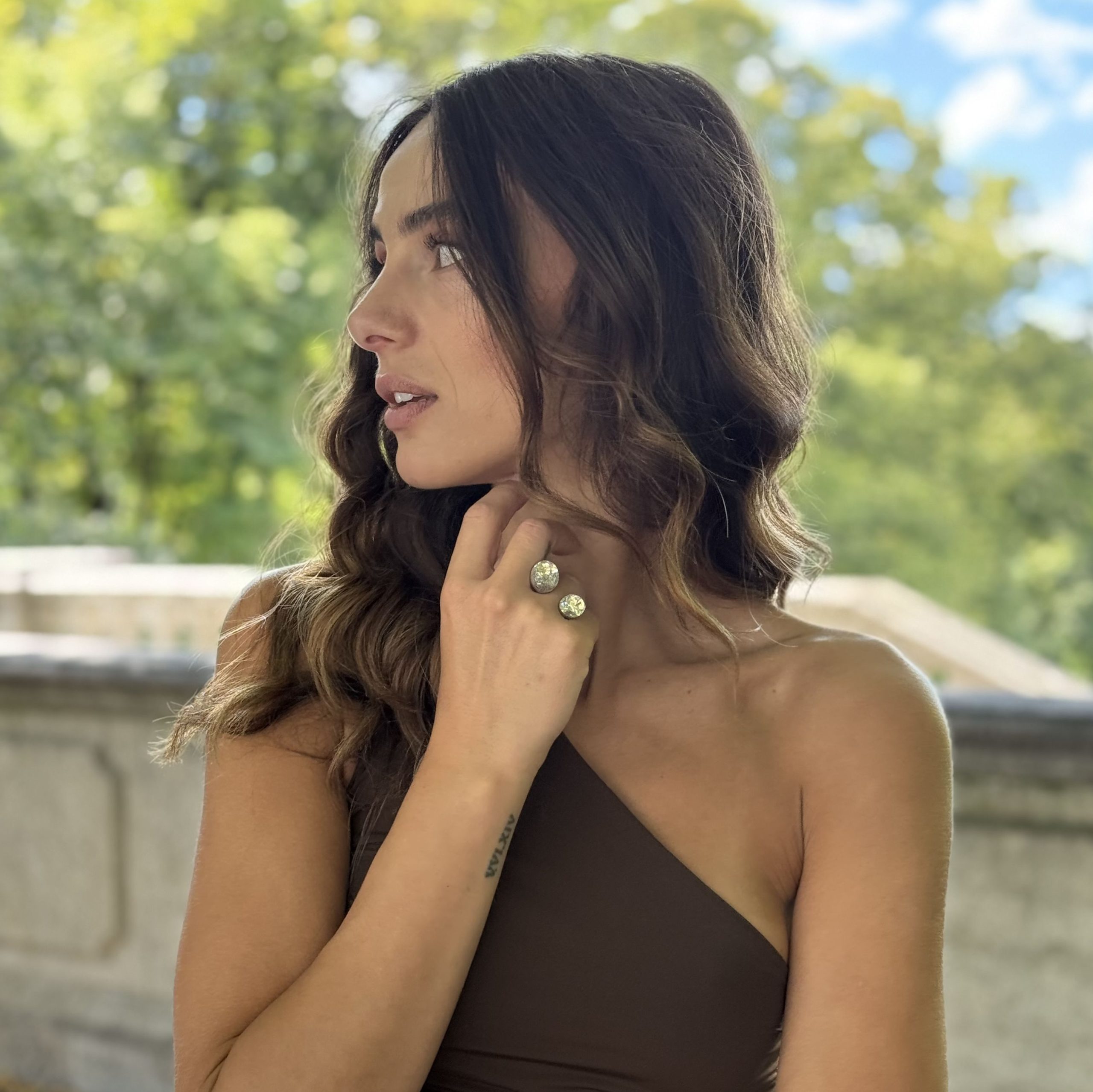 Doppelcabochon Ring Beryll