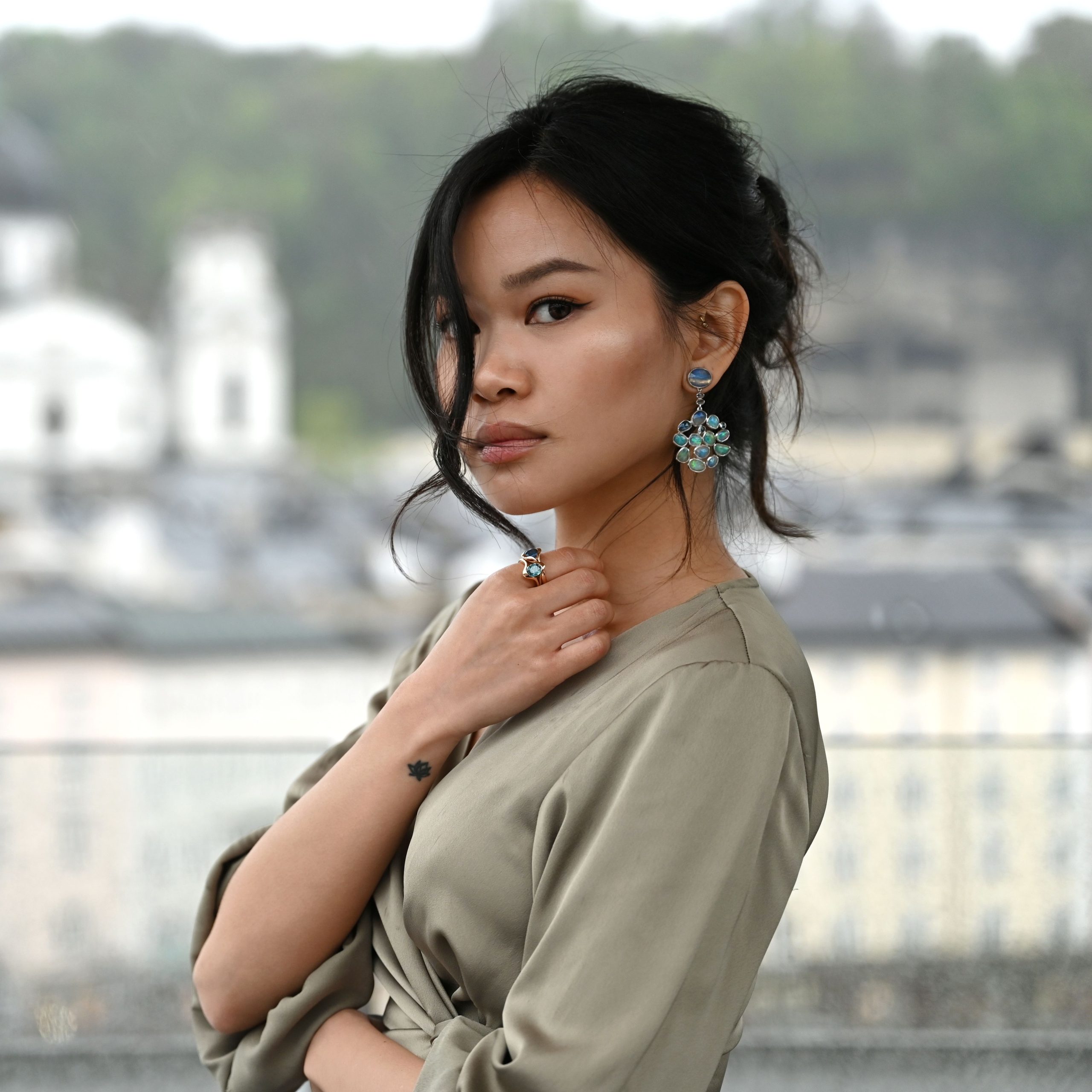 Opal Wolken Ohrringe