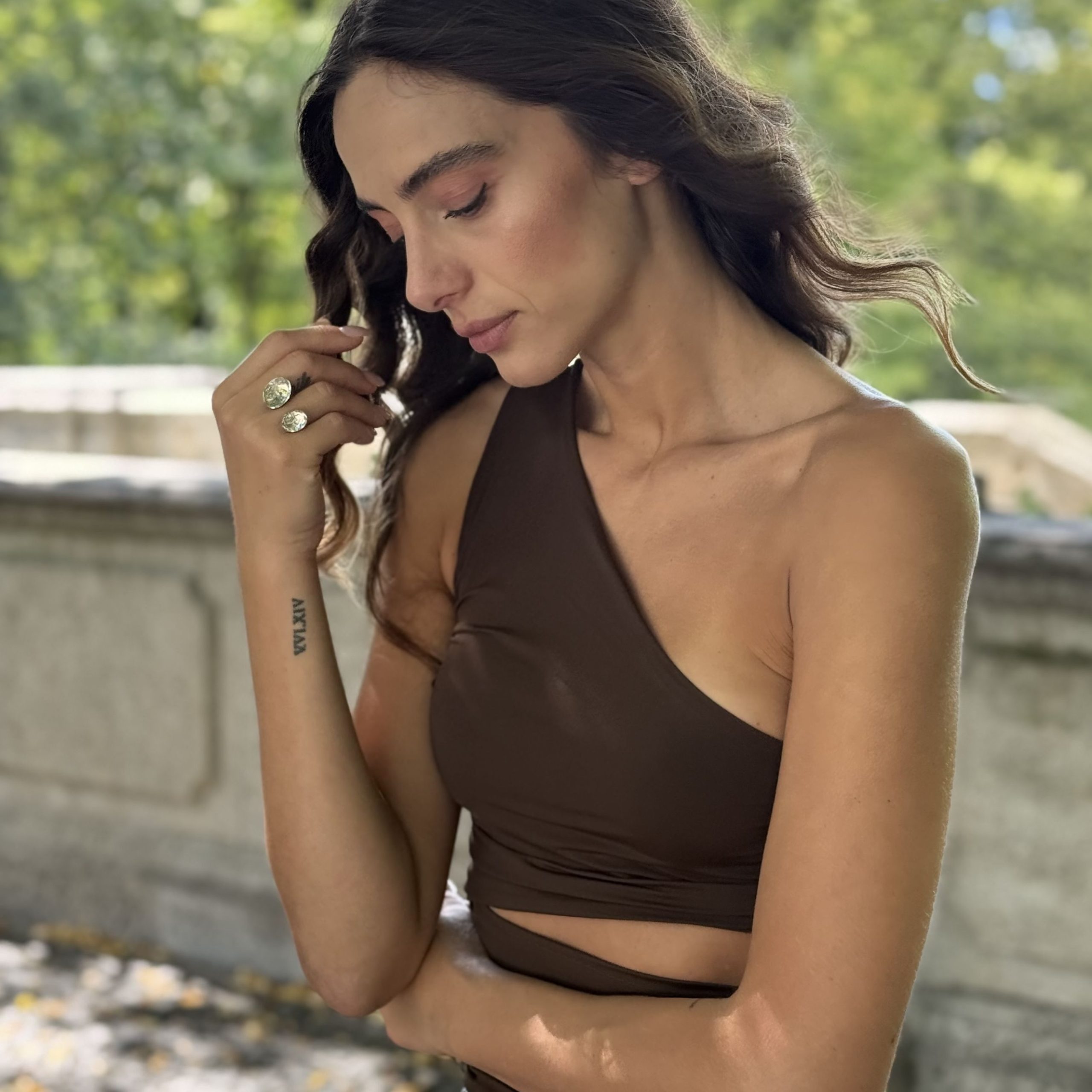 Doppelcabochon Ring Beryll