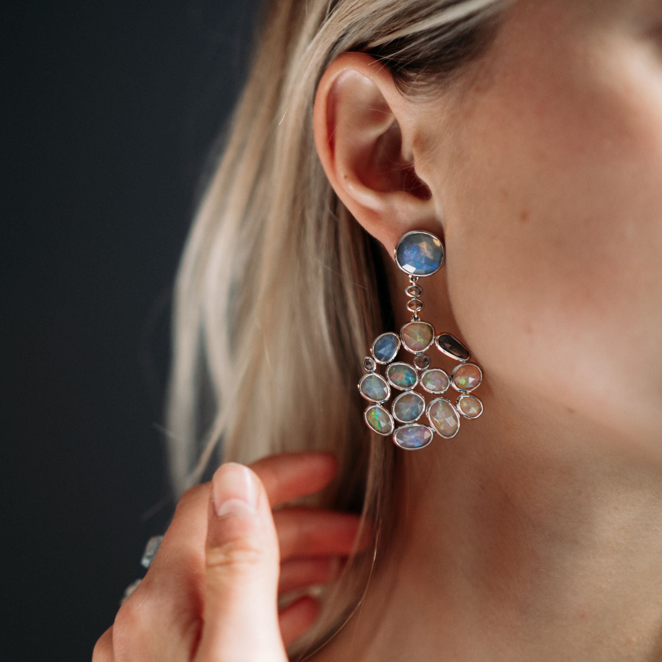 Opal Wolken Ohrringe