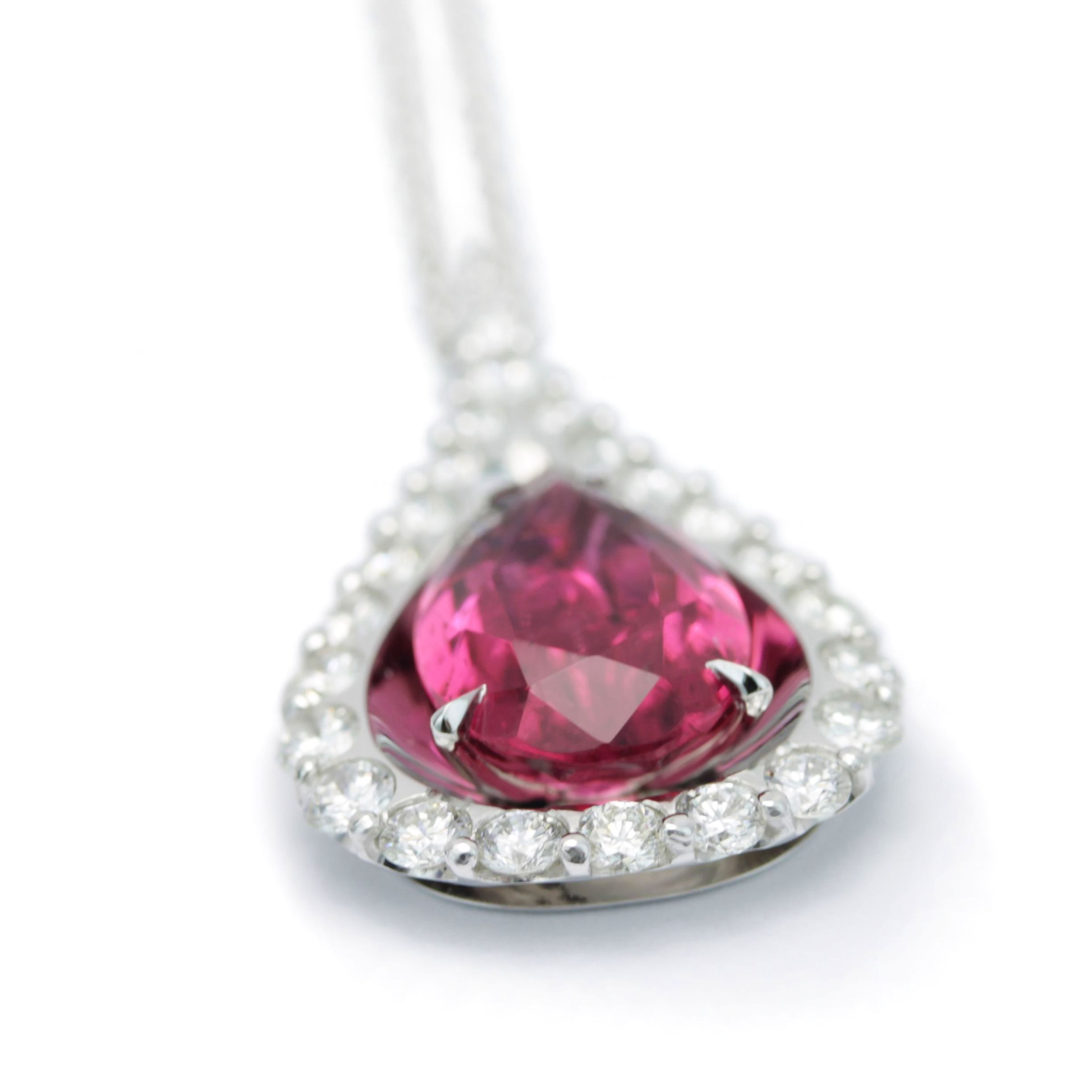 Rubellit Diamant Anhänger