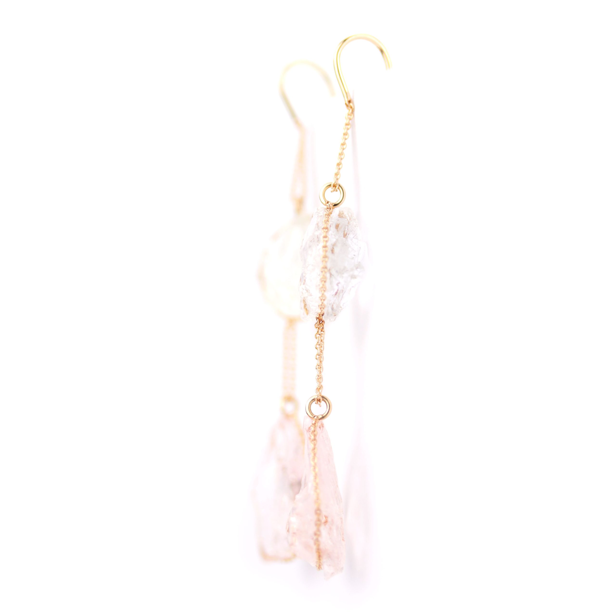 Rough Morganite Earrings