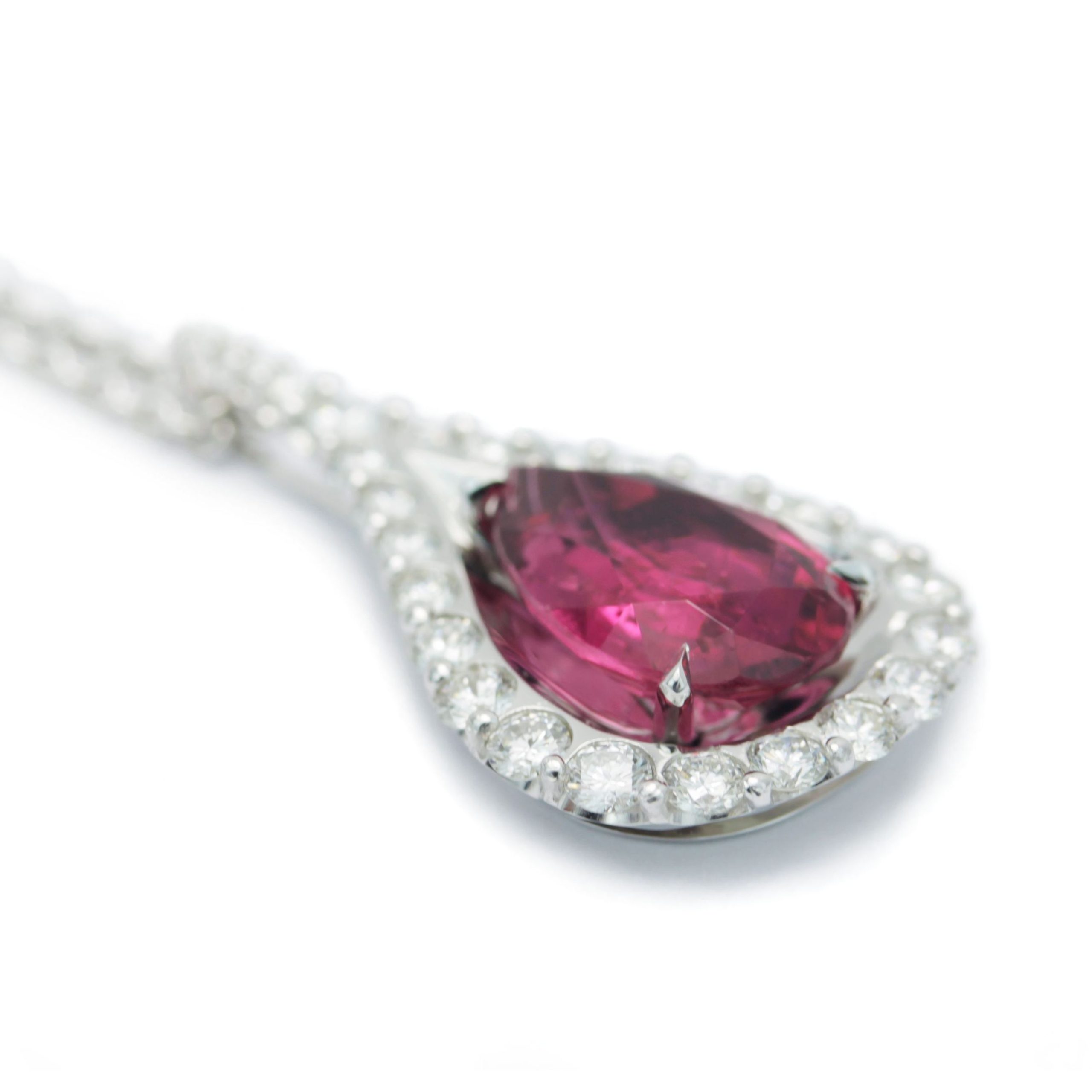Rubellit Diamant Anhänger