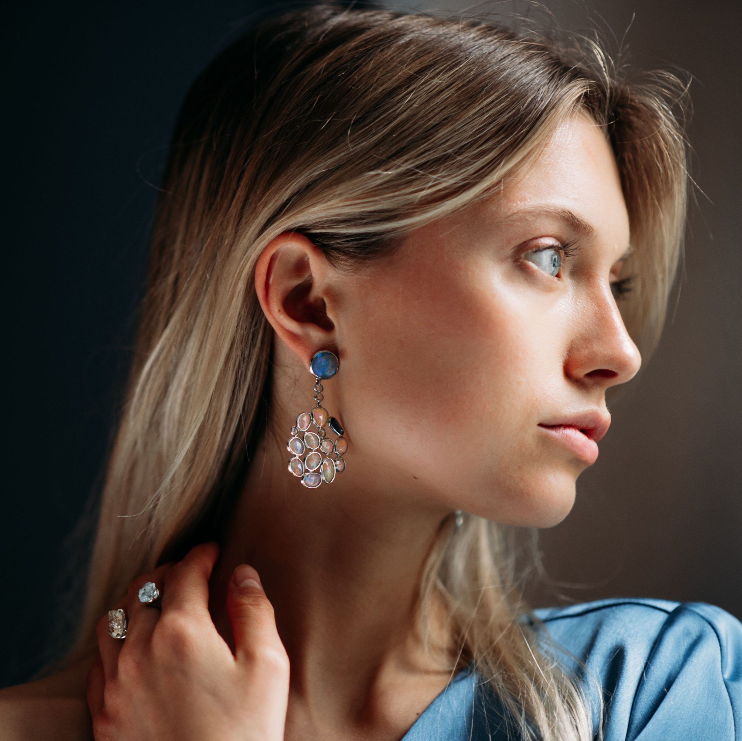 Opal Wolken Ohrringe