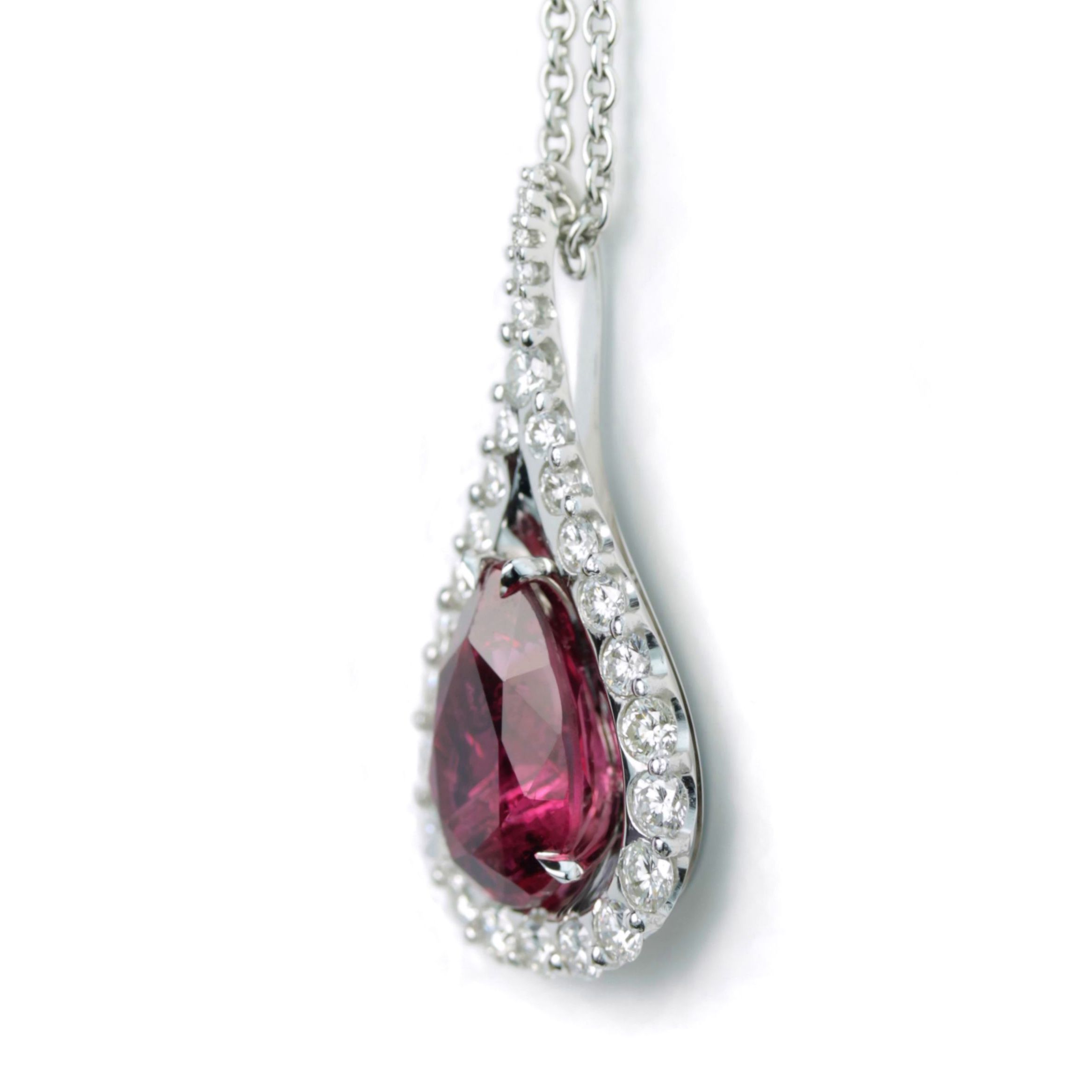 Rubellit Diamant Anhänger