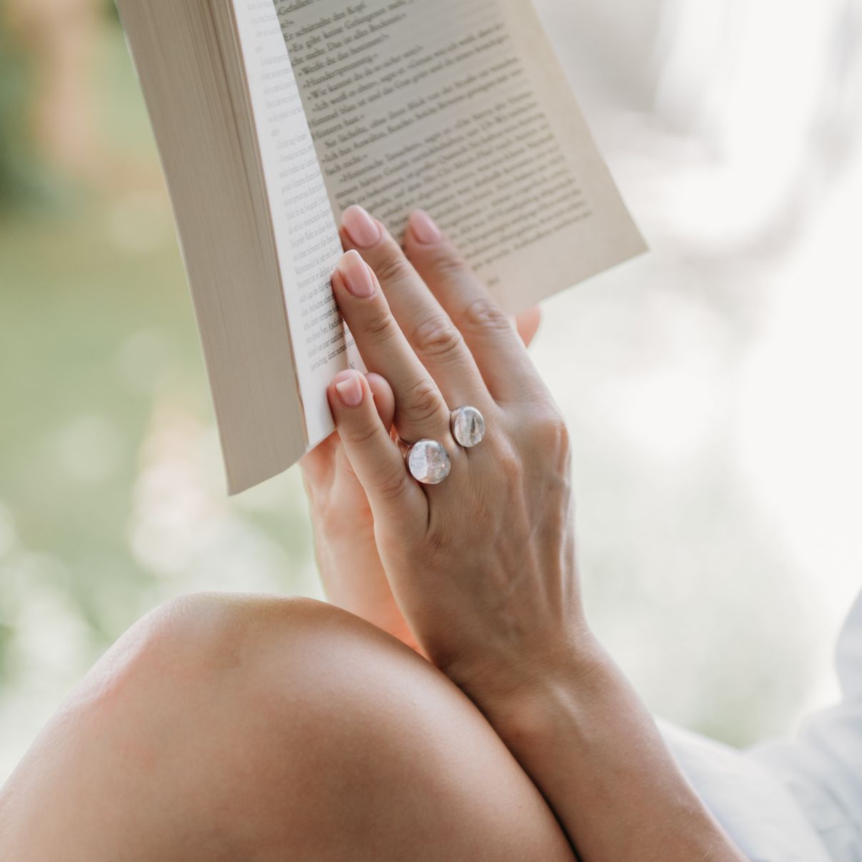 Doppelcabochon Ring Beryll