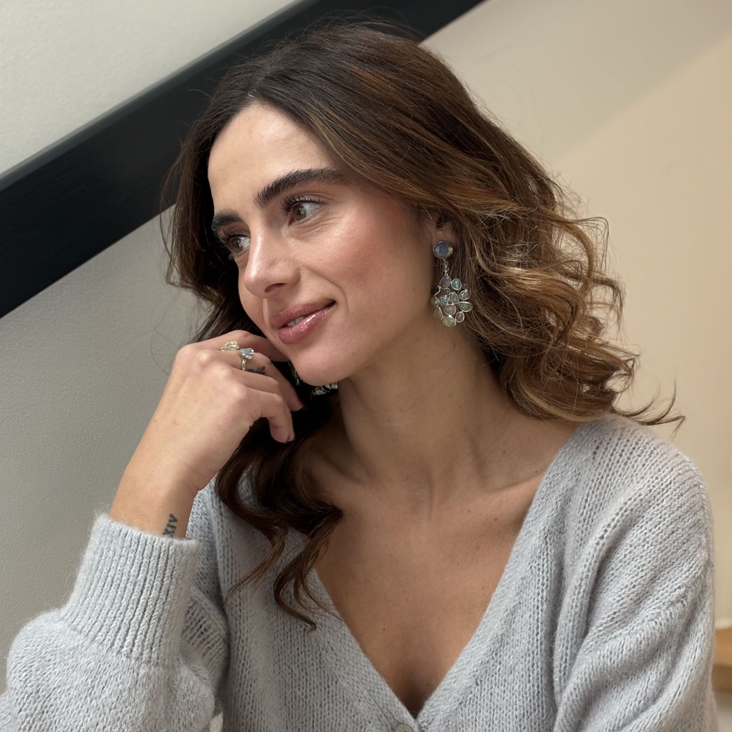 Opal Wolken Ohrringe