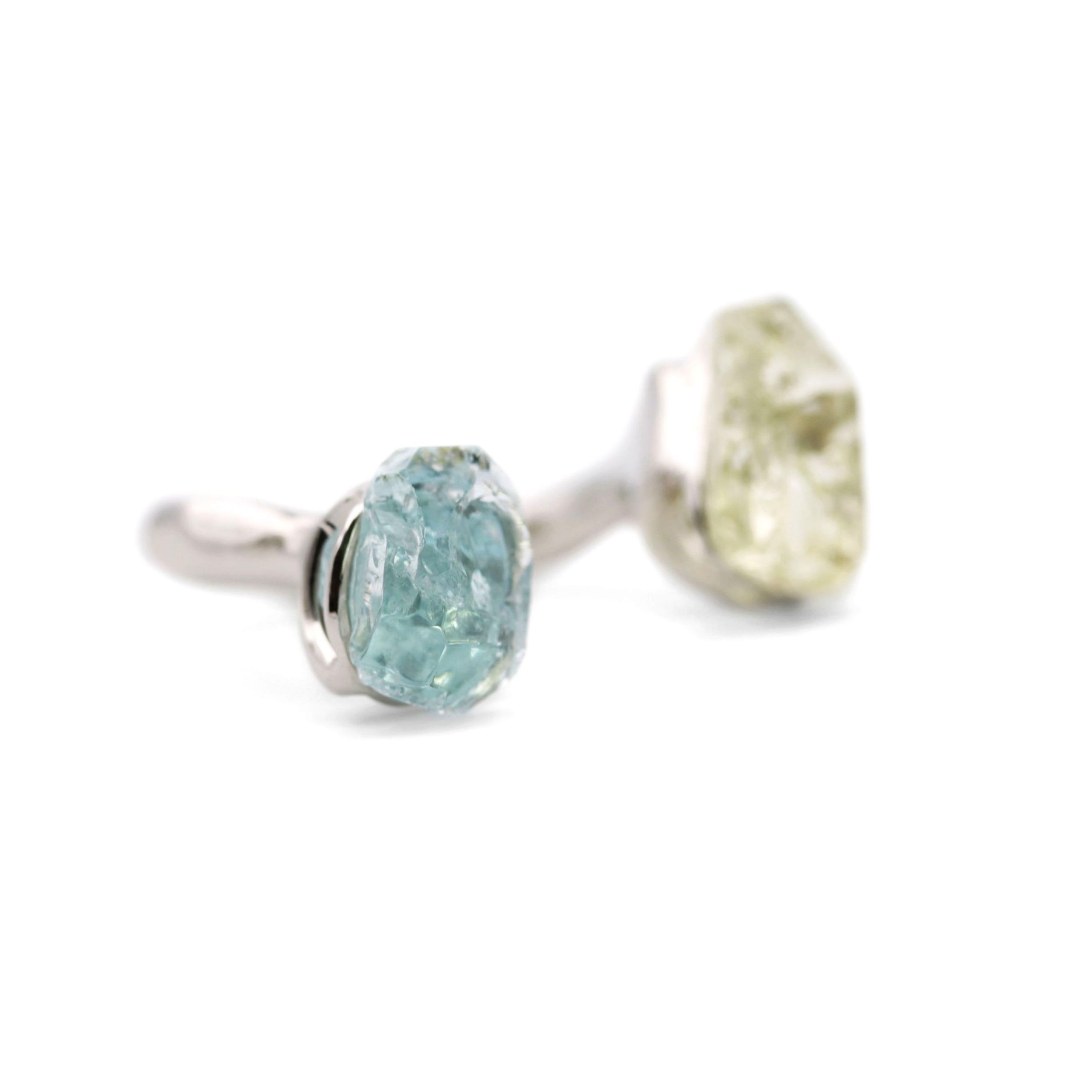 Rough Beryll-Platin-Ring