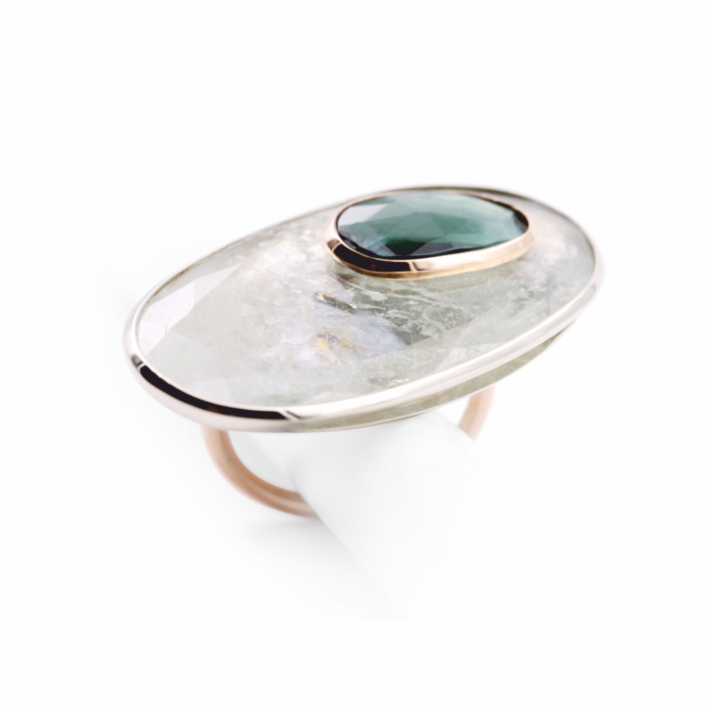 Beryll Turmalinring oval