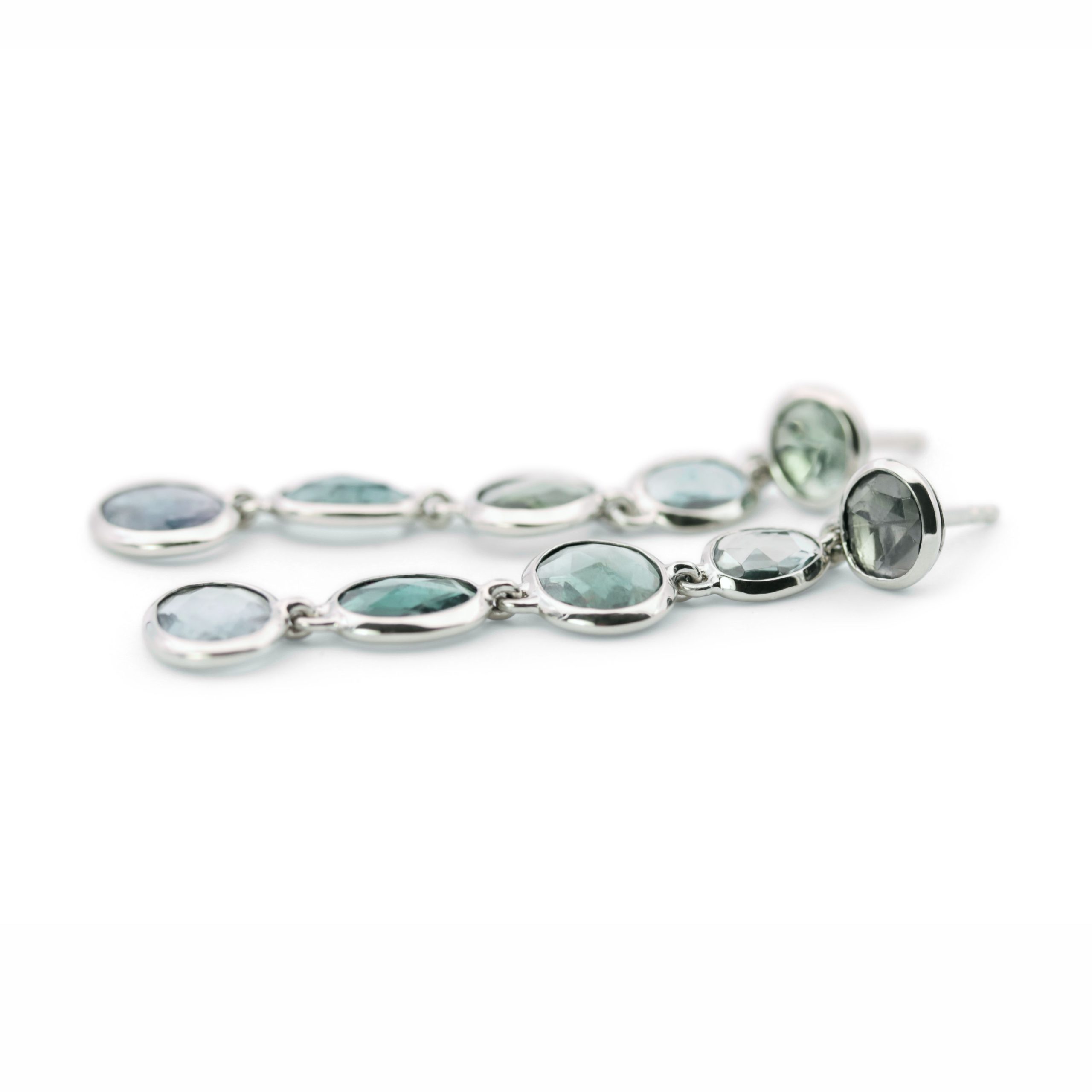 Opalslices Ohrpendel blau