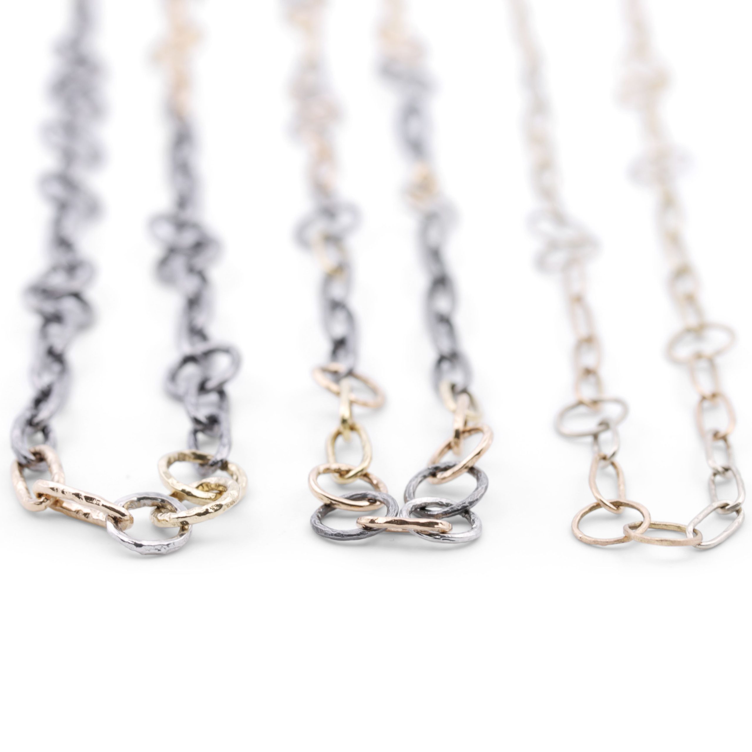 Kette Hammerschlag Tantal, Gold, Platin