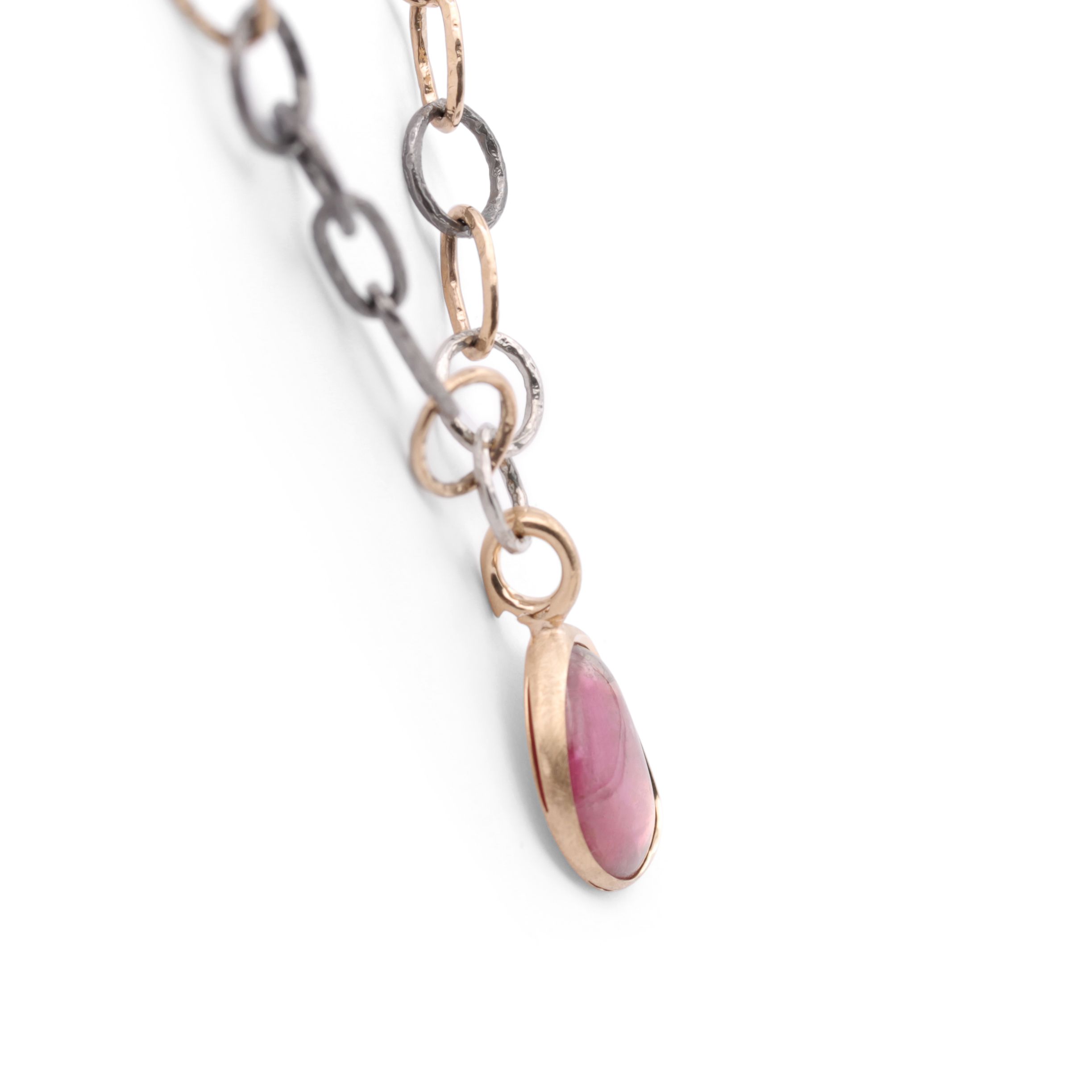 Kette Hammerschlag Tantal, Gold, Platin