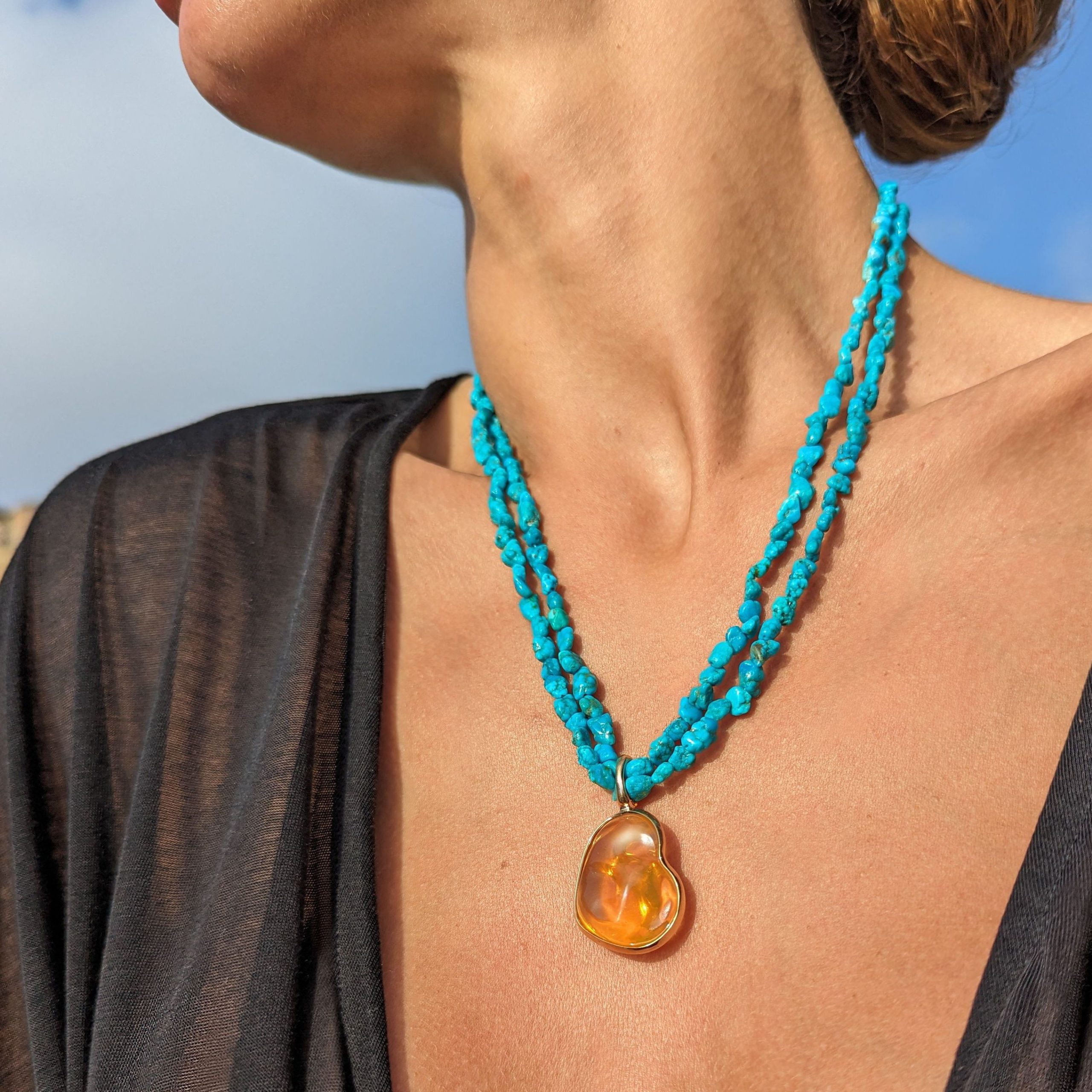 Feueropal Anhänger groß