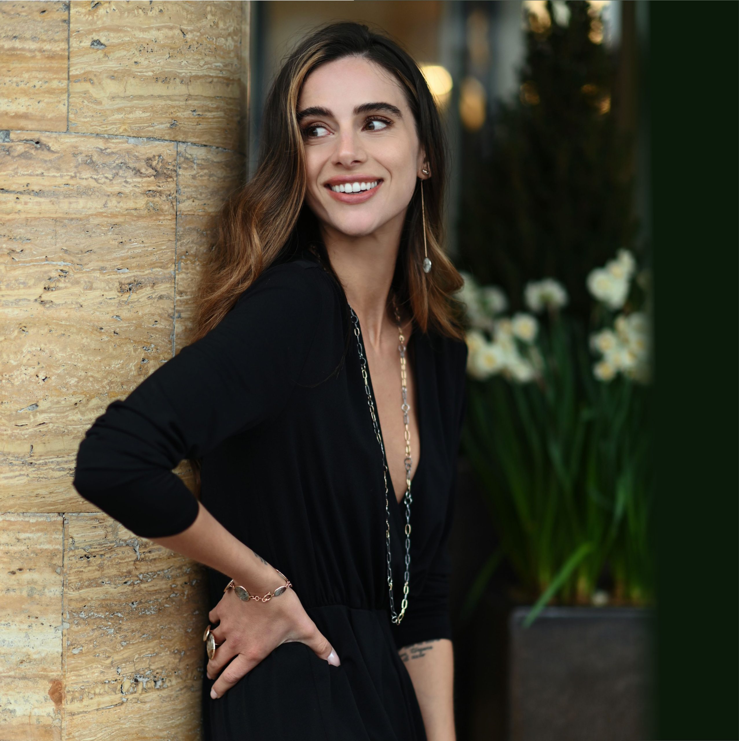 Kette Hammerschlag Tantal, Gold, Platin