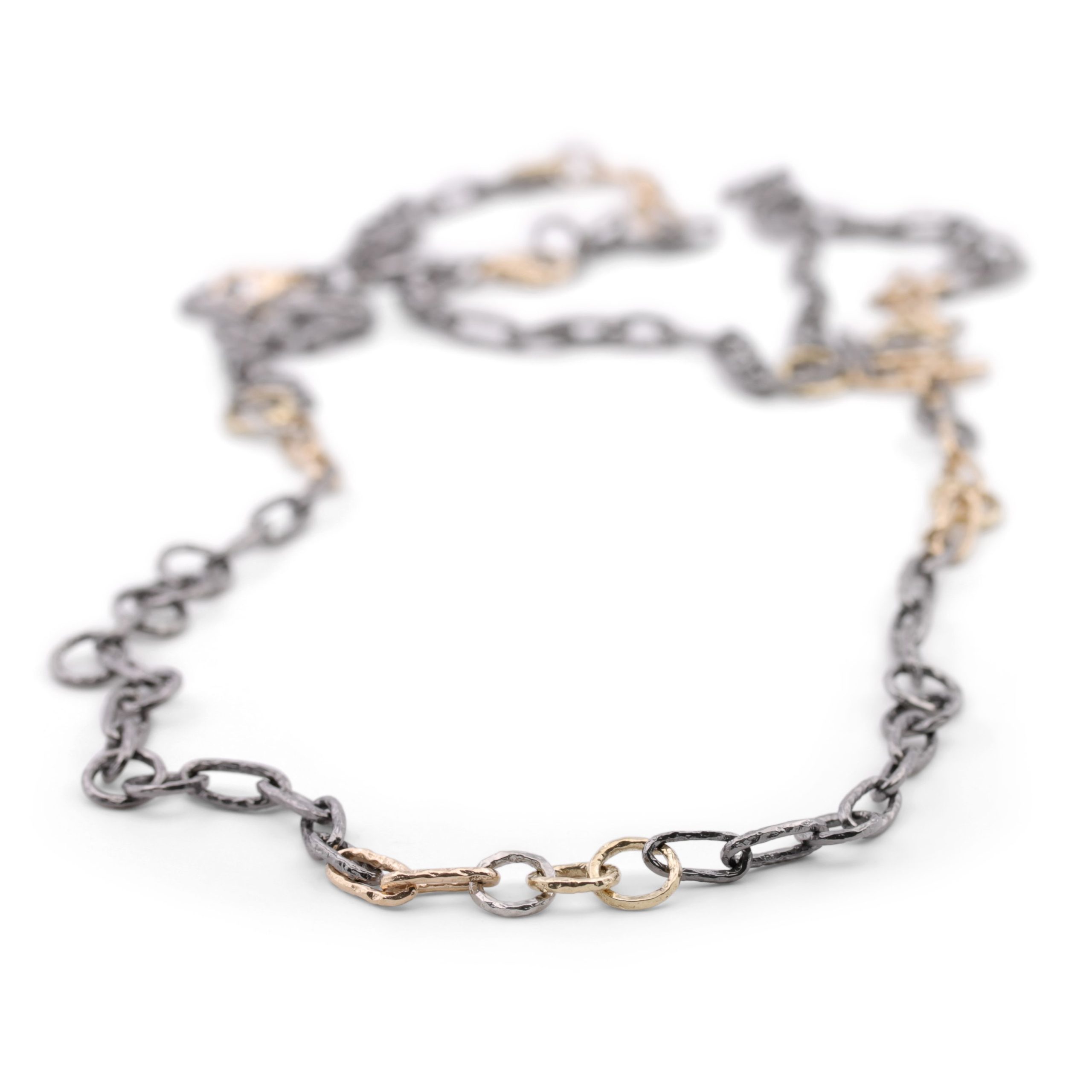 Kette Hammerschlag Tantal, Gold, Platin