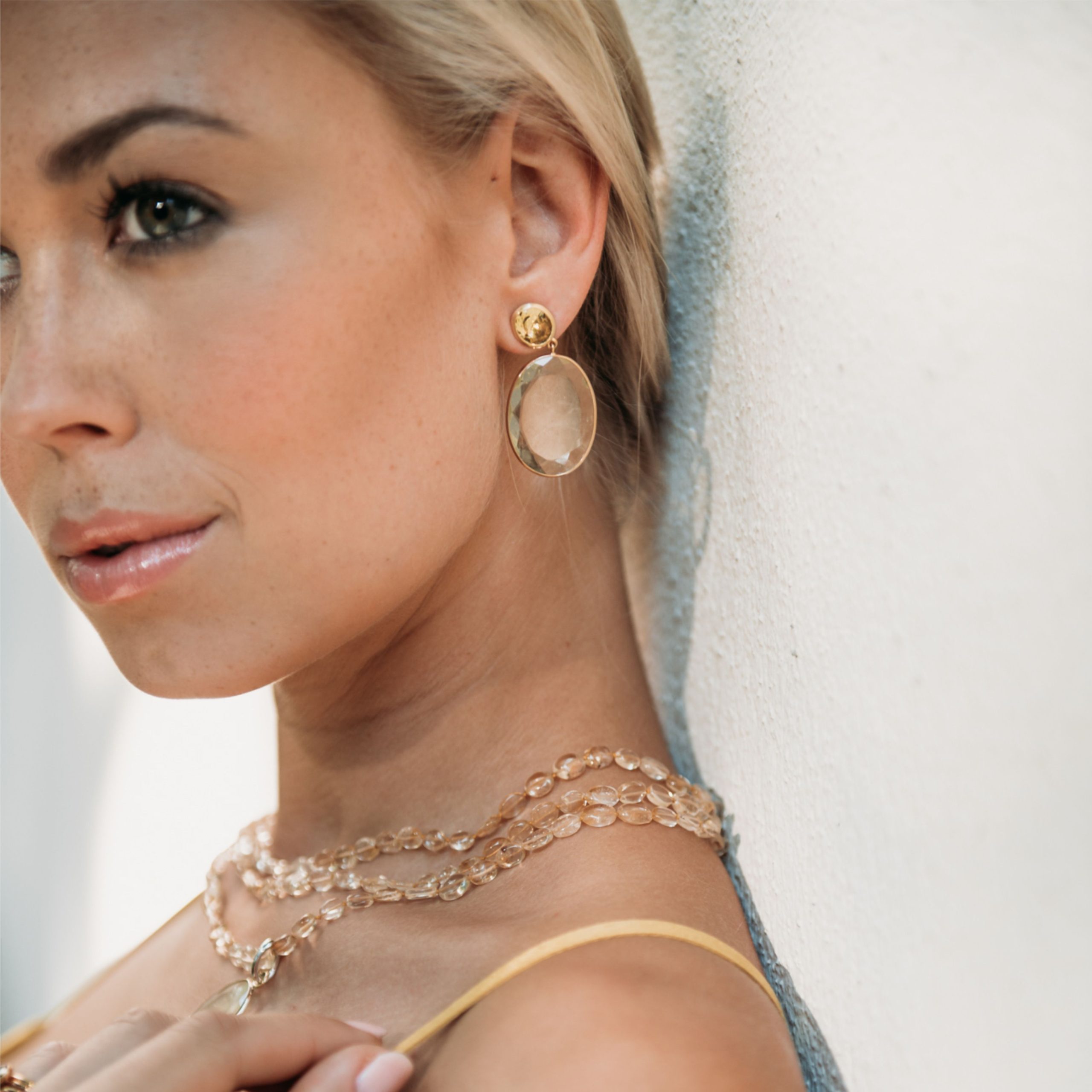 Yellow beryl earrings