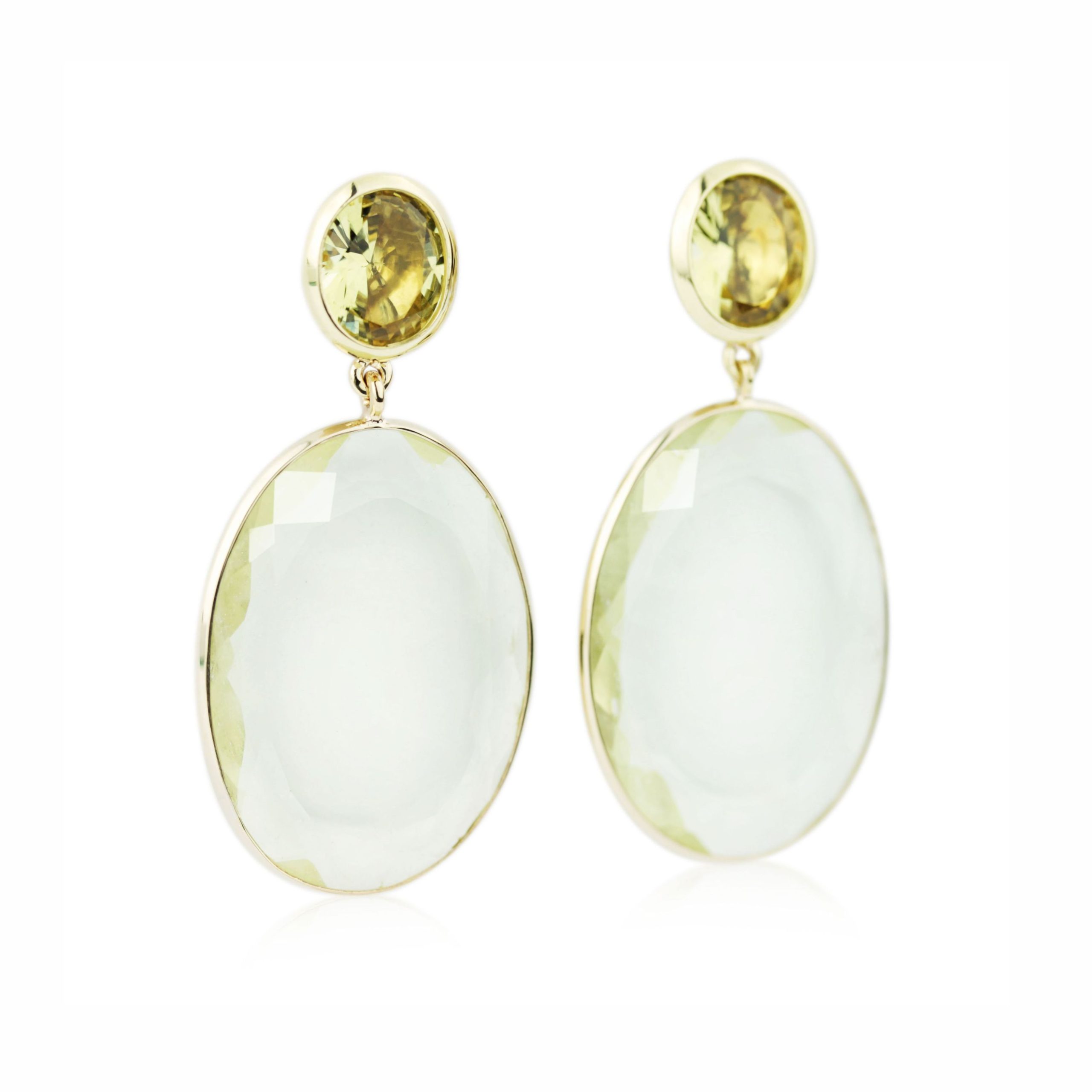 Yellow beryl earrings