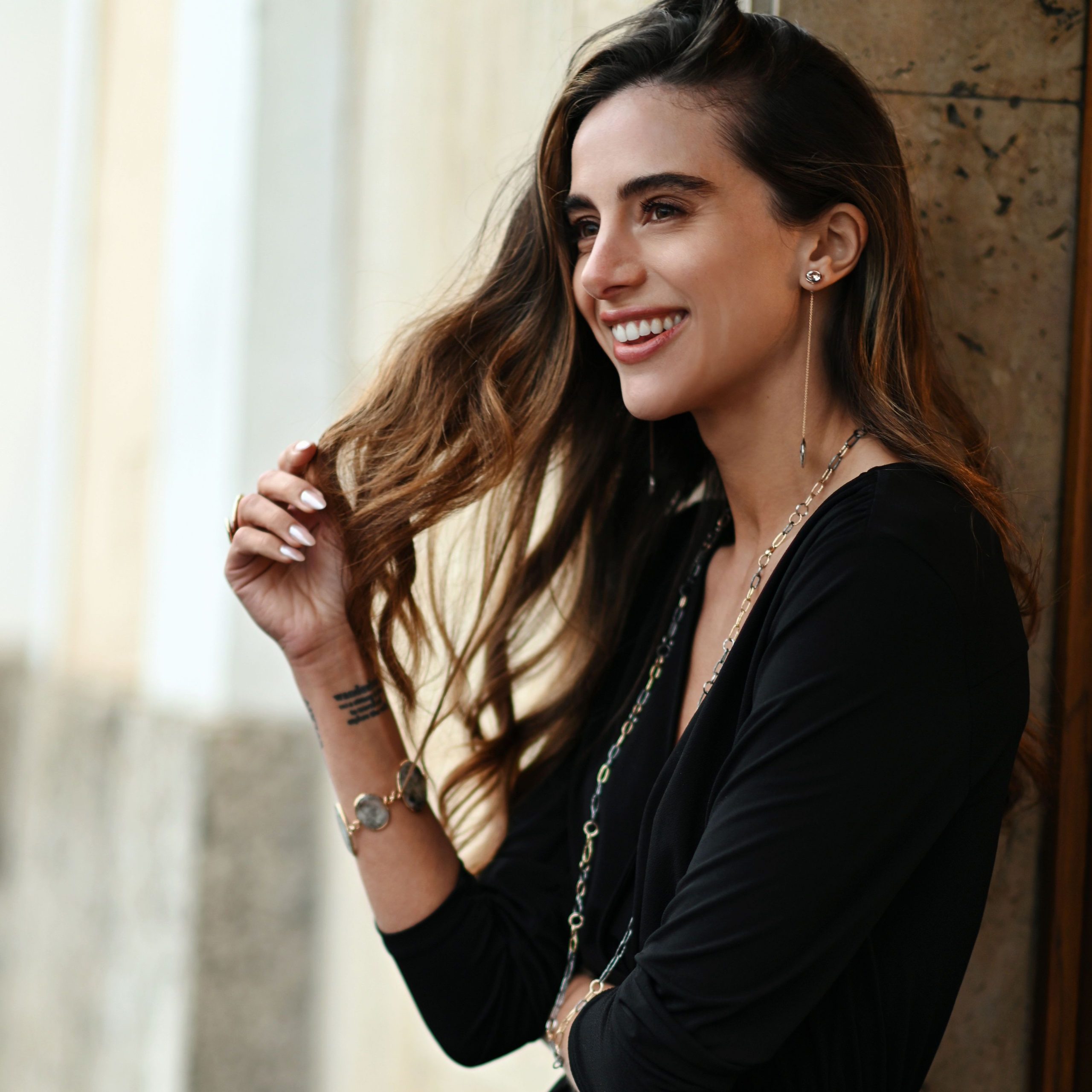 Kette Hammerschlag Tantal, Gold, Platin