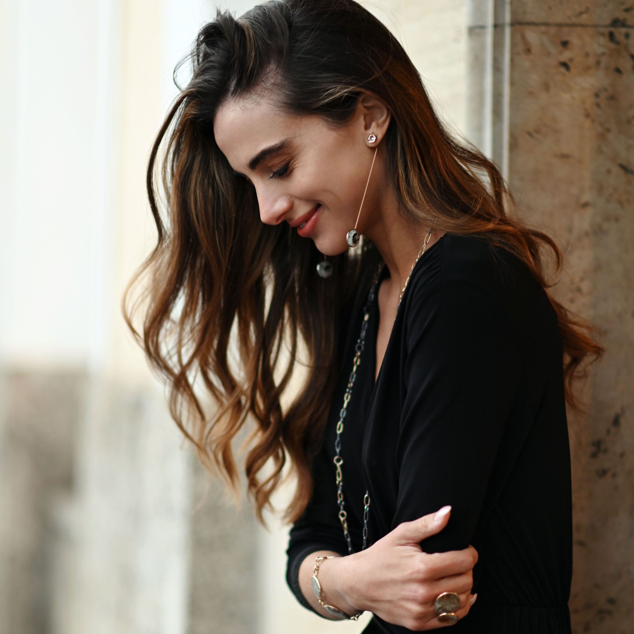 Kette Hammerschlag Tantal, Gold, Platin