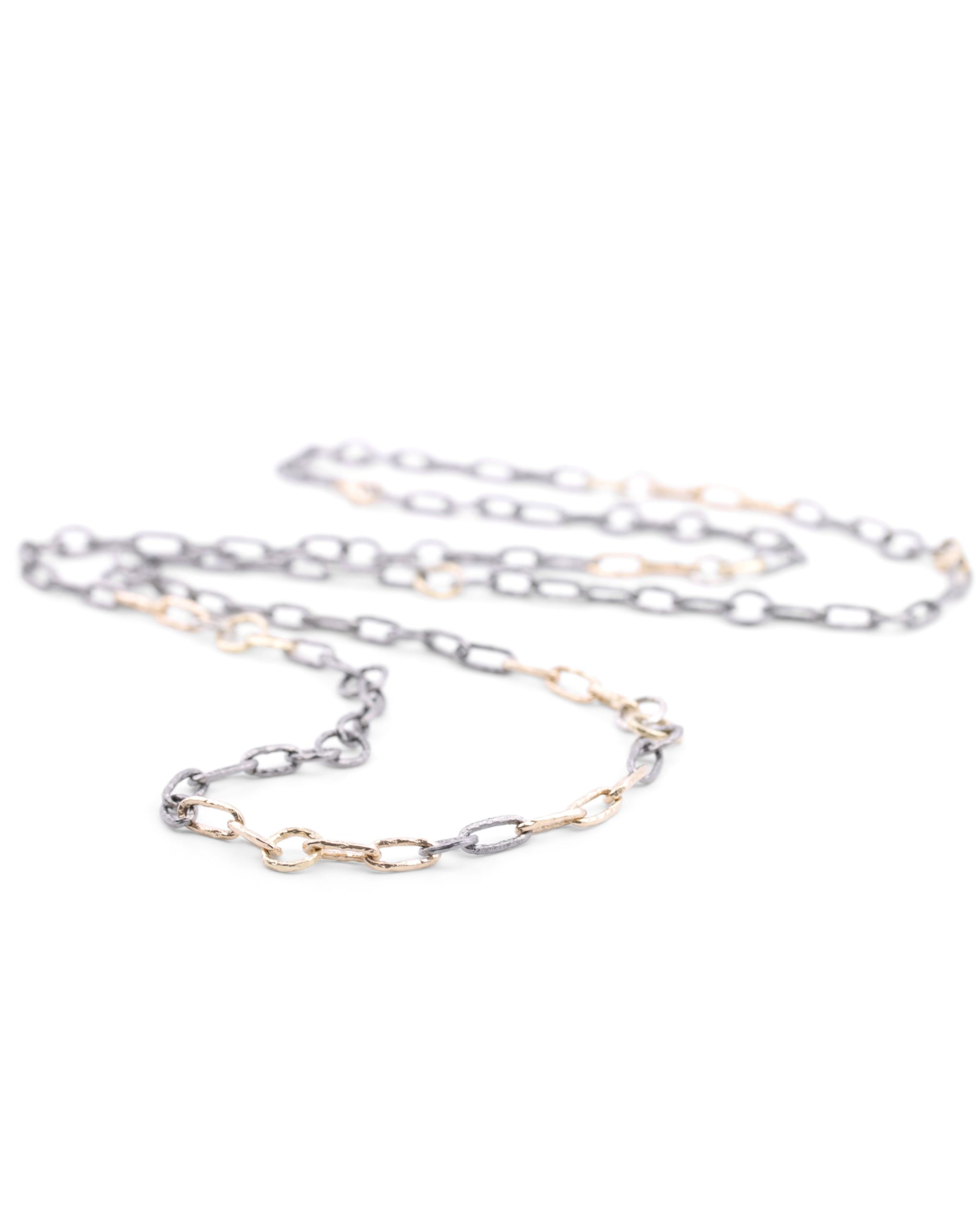 Kette Hammerschlag Tantal, Gold, Platin