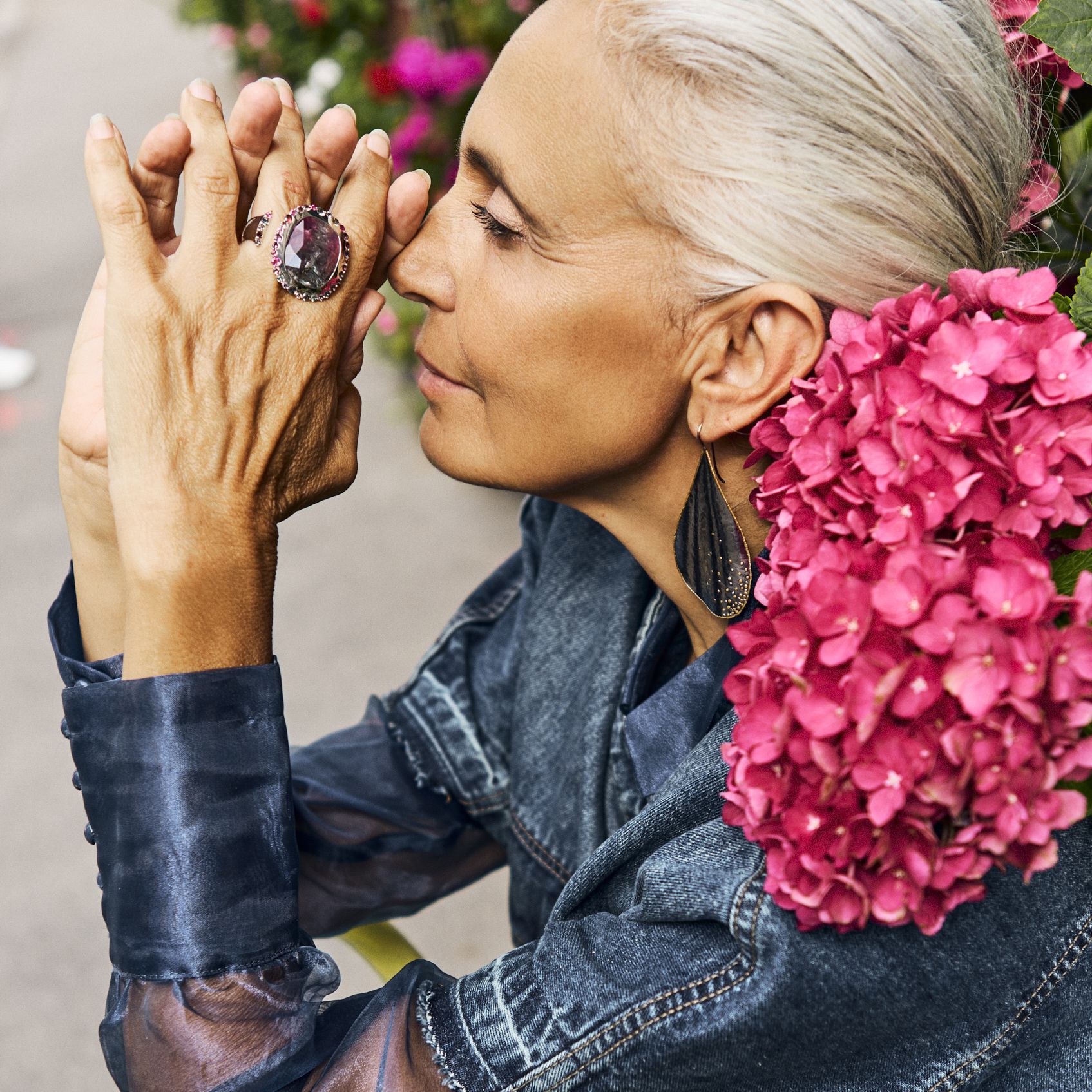 Multicolor Turmalin-Cocktailring in Platin