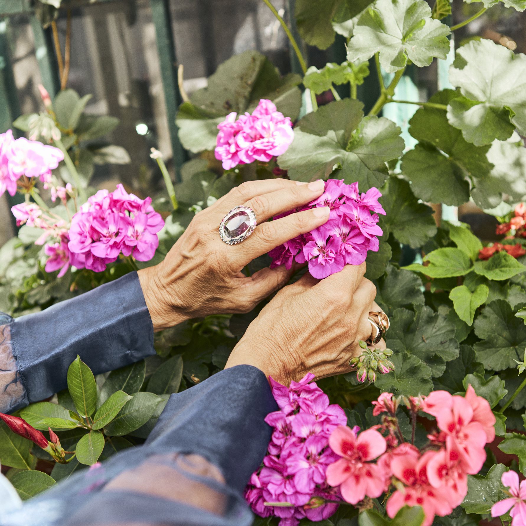 Multicolor Turmalin-Cocktailring in Platin