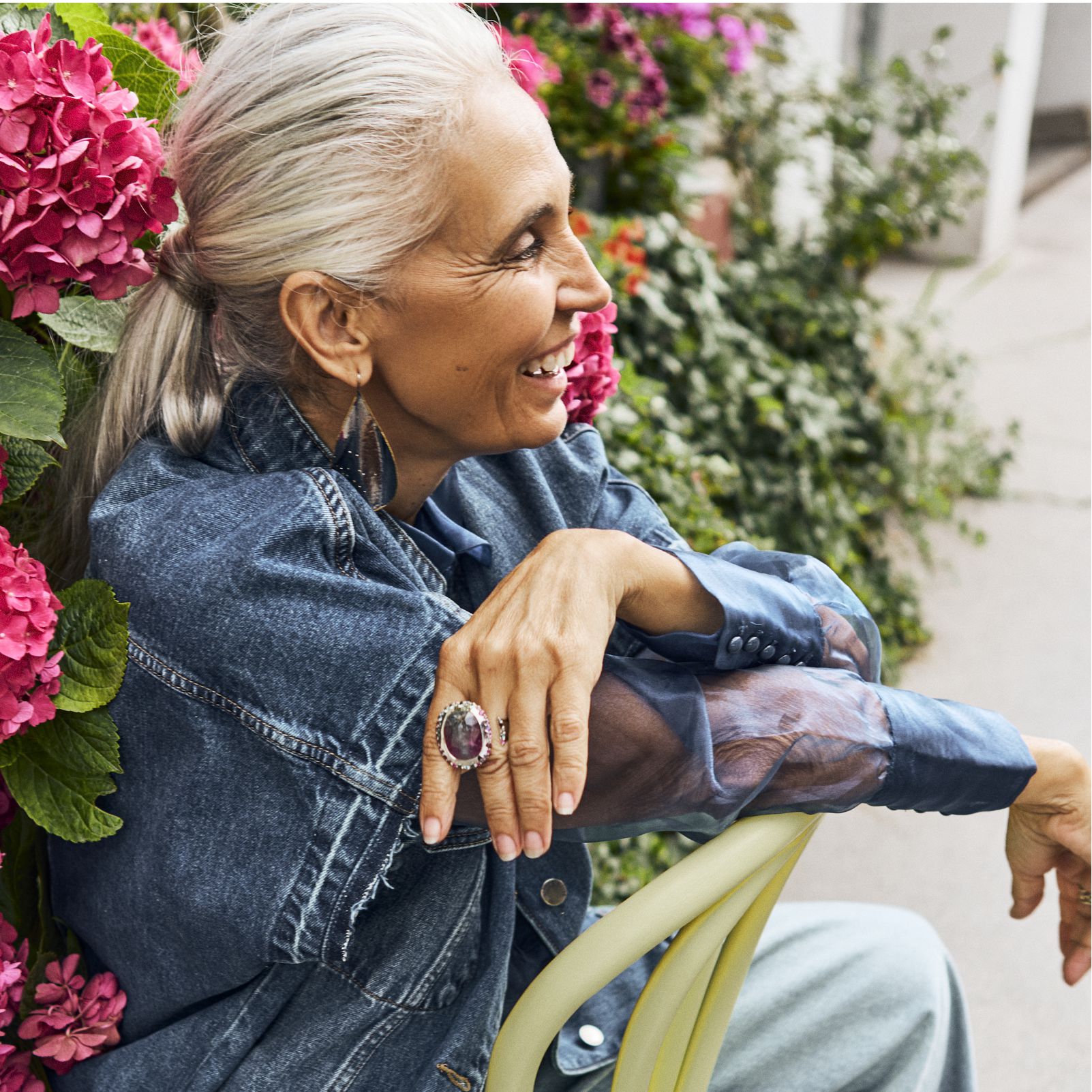 Multicolor Turmalin-Cocktailring in Platin