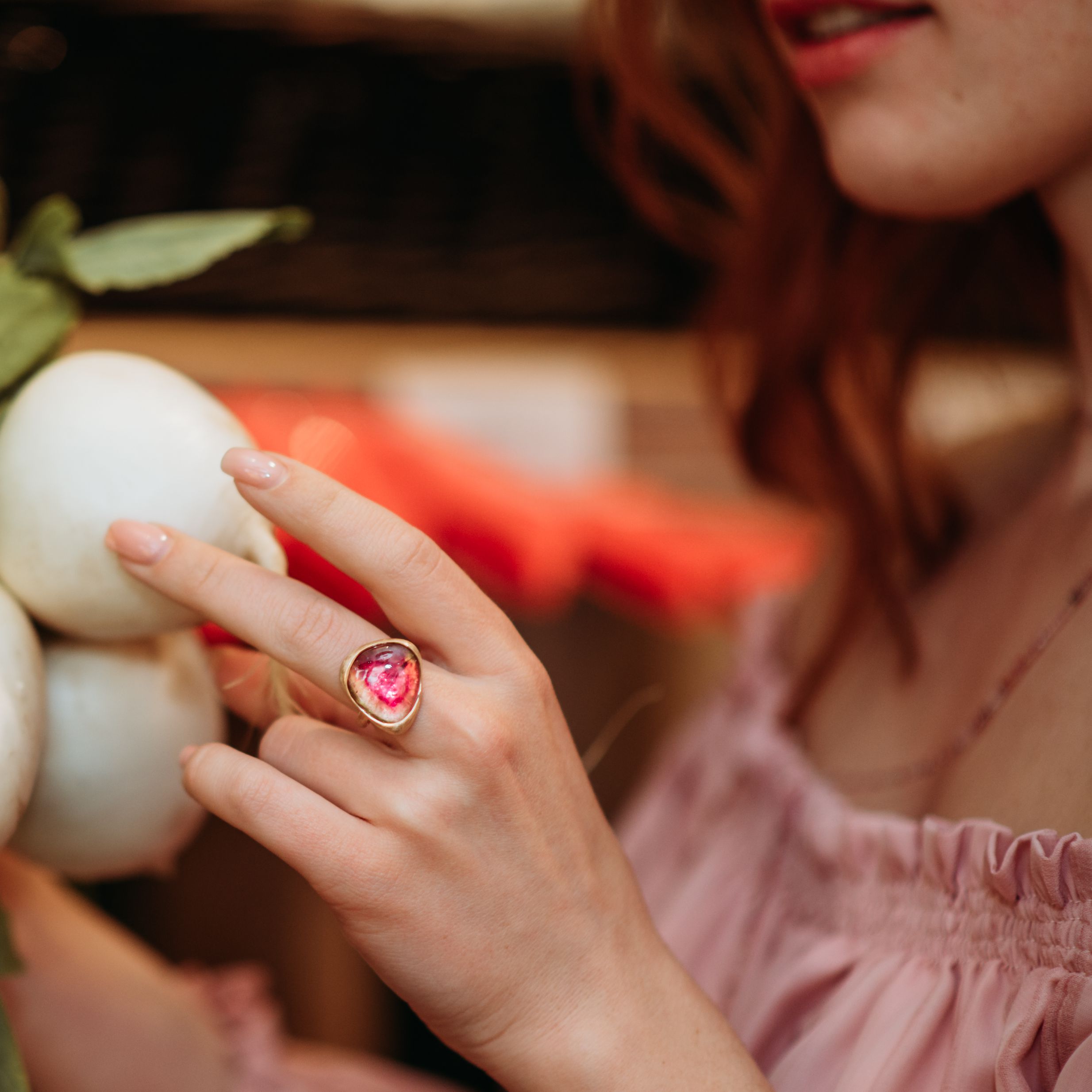 Melonen Turmalin Ring