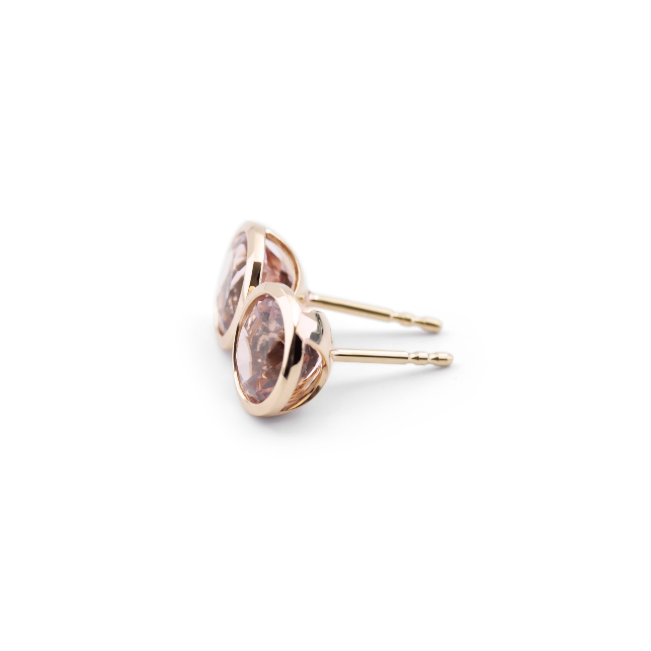 Morganit Ohrstecker pur