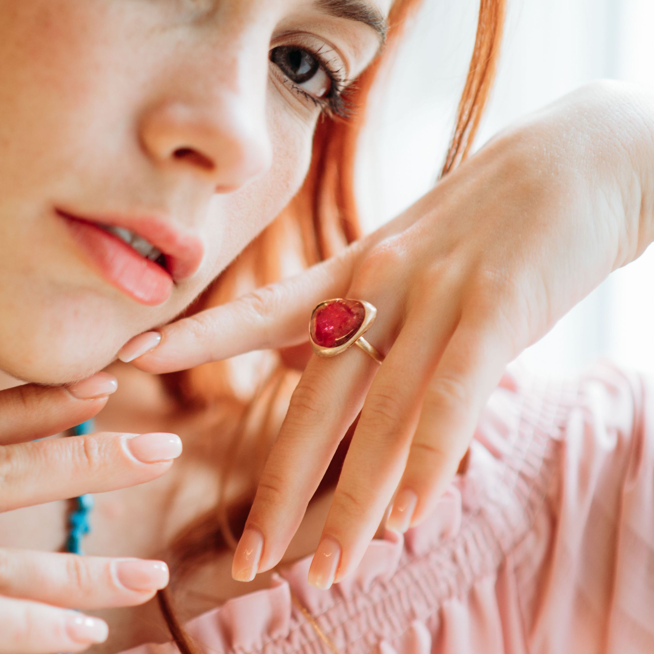 Melonen Turmalin Ring
