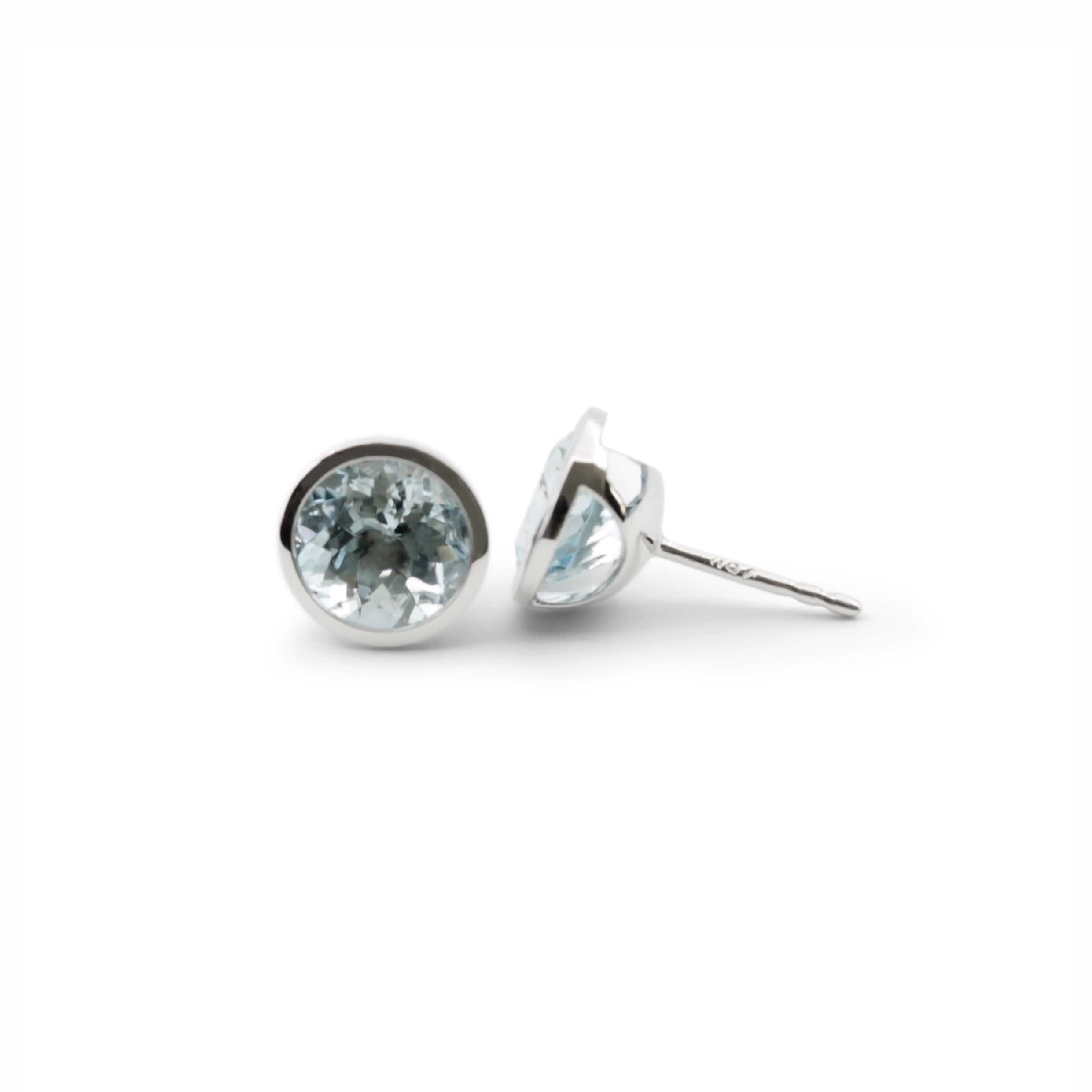 Aquamarin Ohrstecker Pur