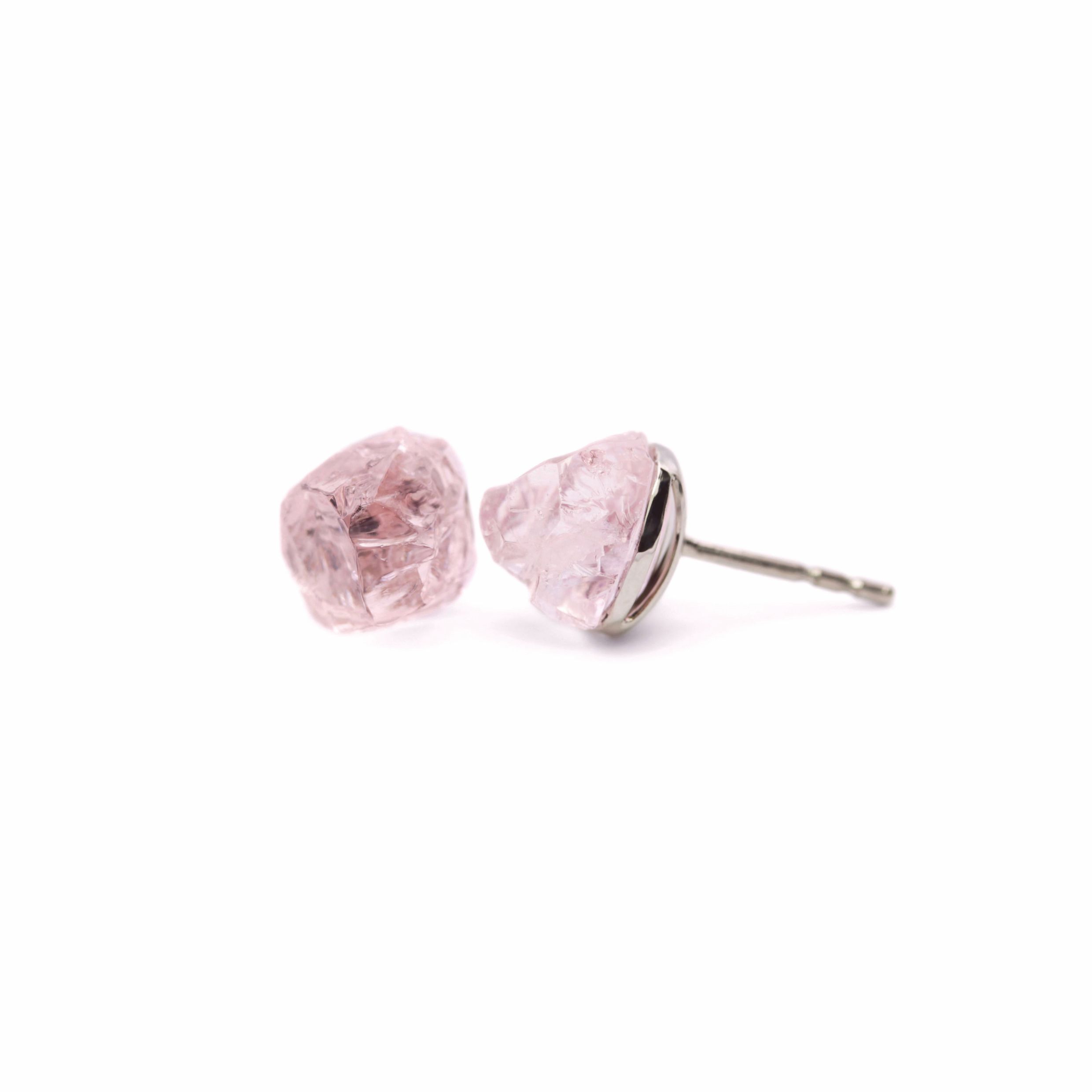 Morganite earrings little rocks