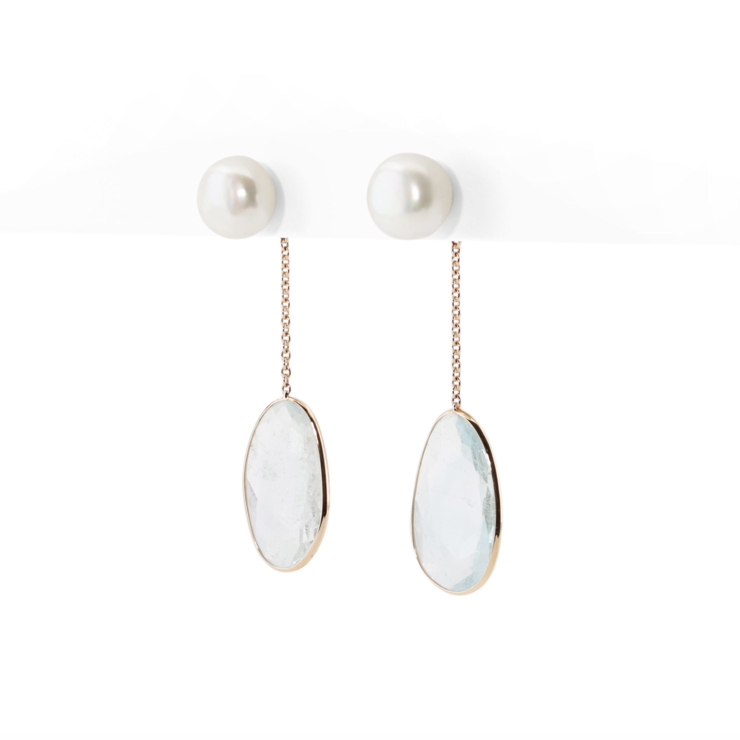 Pearl button stud earrings