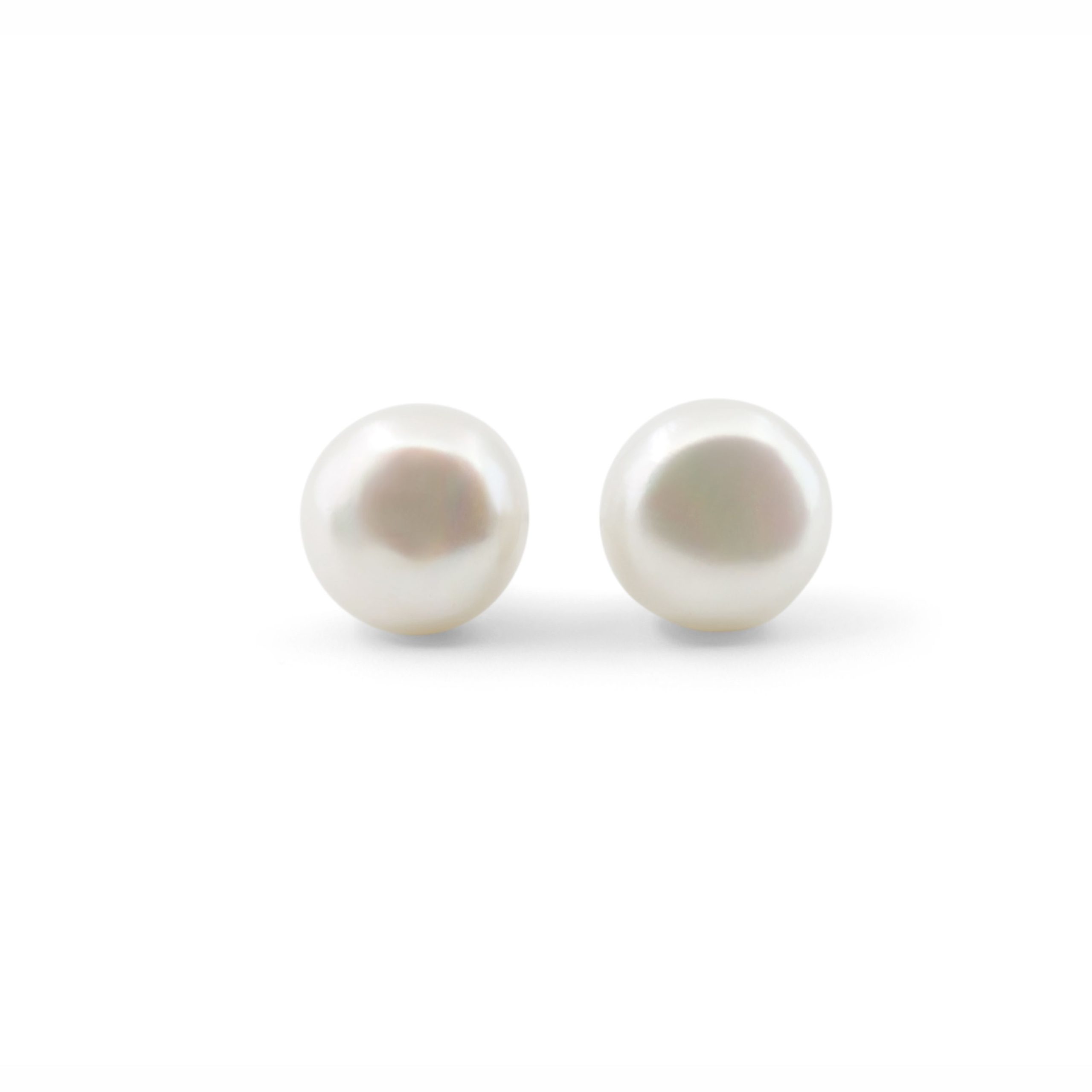 Pearl button stud earrings